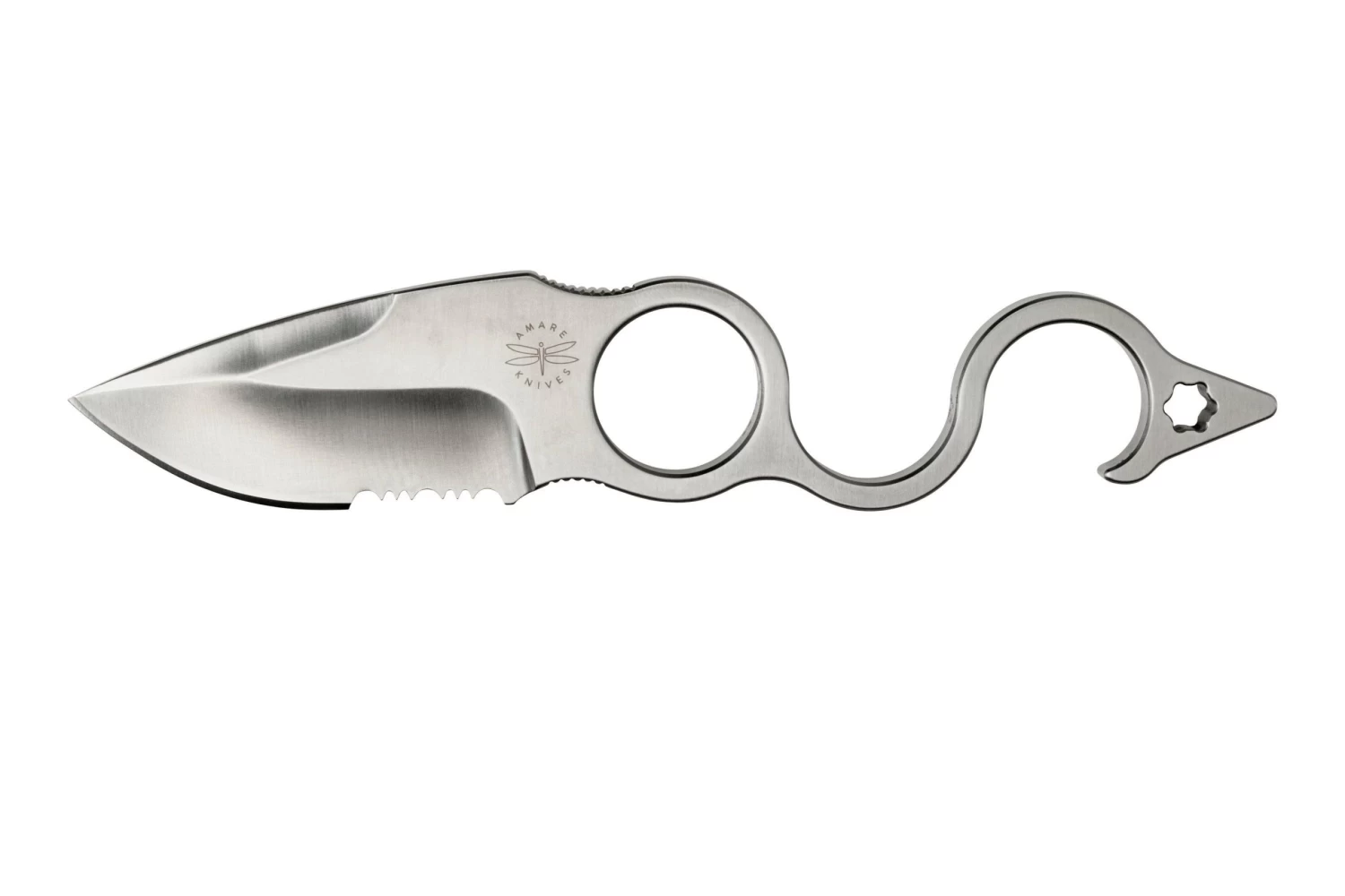 Amare Knives 6F Serration Sixth-Finger 202105 Droppoint, Cuchillo Fijo