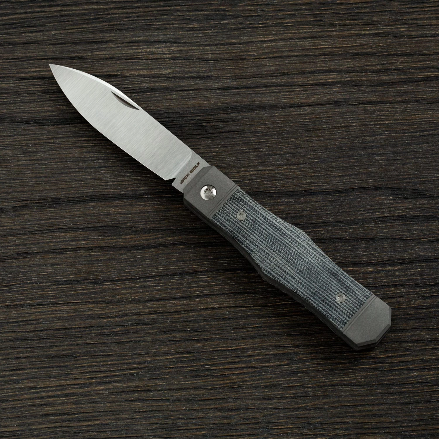 Jack Wolf Vampire Jack VAMPI-01-BLK Black Canvas Micarta Navaja Slipjoint