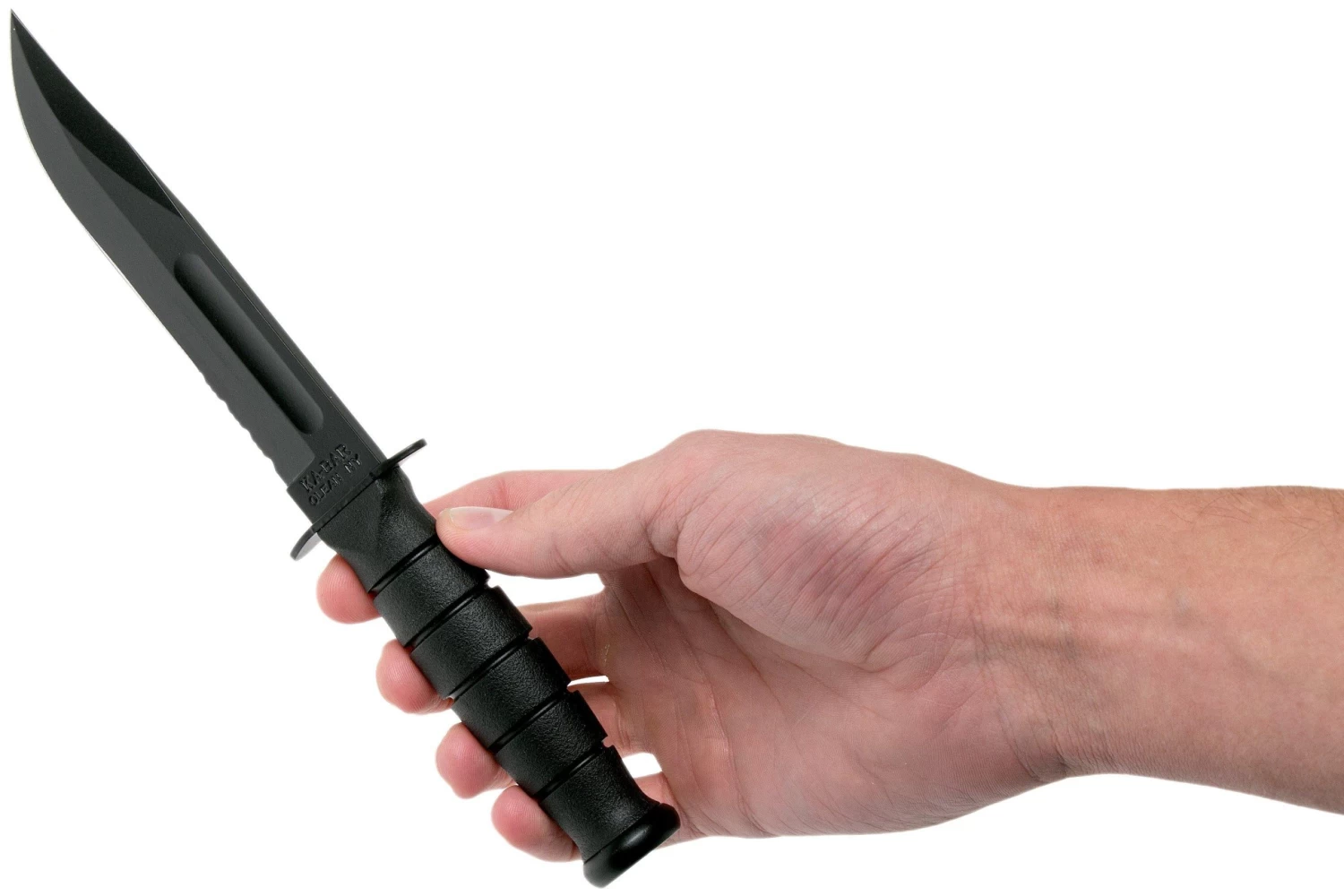 KA-BAR Short 1257 Cuchillo Fijo, Parcialmente Dentado, Funda De Cuero - Imagen 6