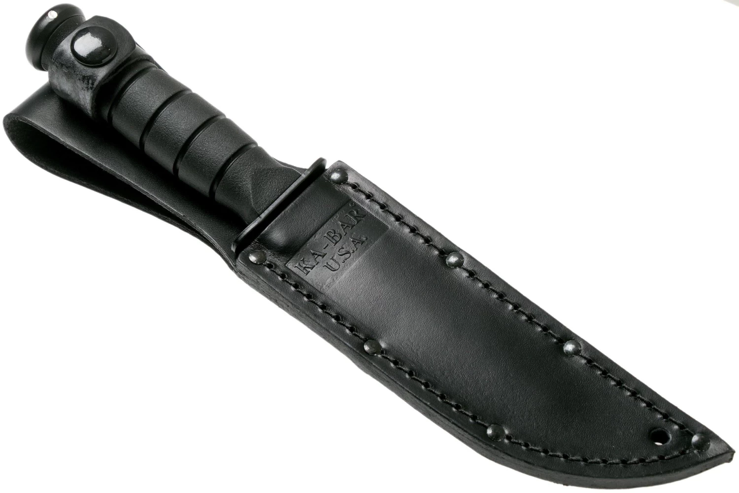 KA-BAR Short 1257 Cuchillo Fijo, Parcialmente Dentado, Funda De Cuero - Imagen 7
