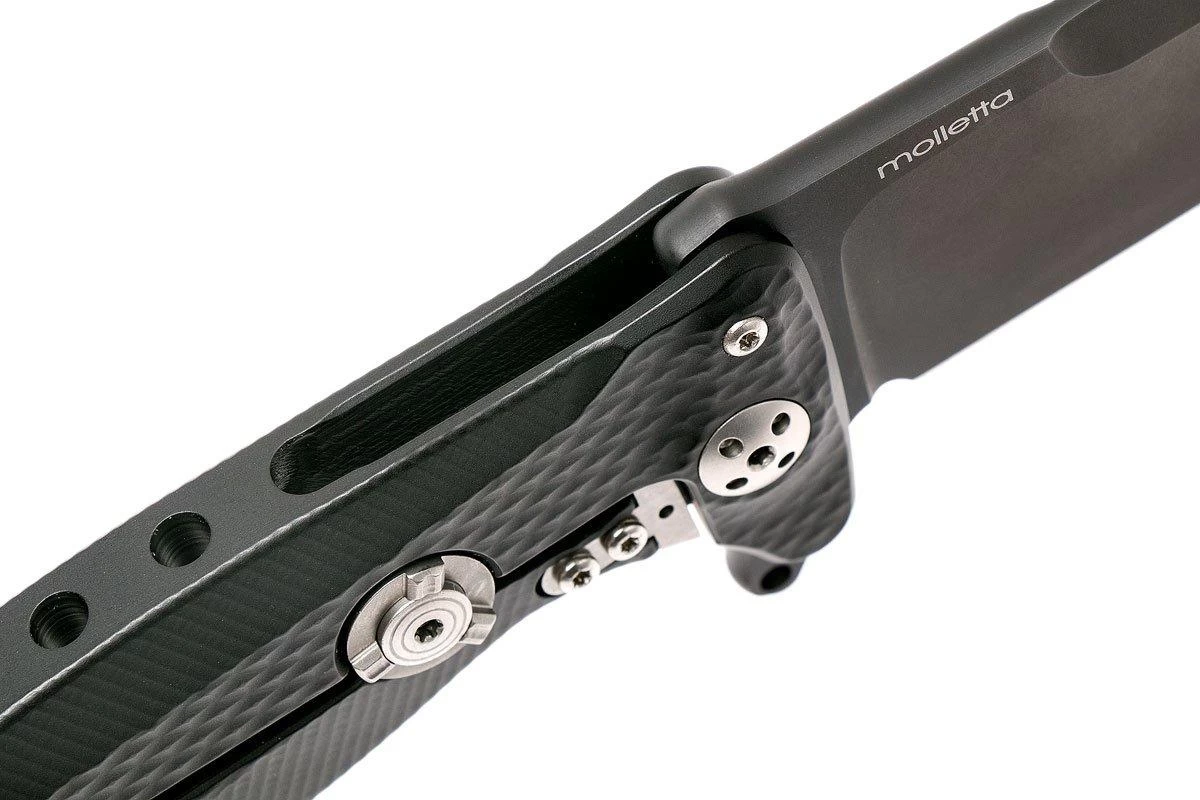 LionSteel SR11 Aluminum Black, Black Blade, SR11 A BB Navaja - Image 6